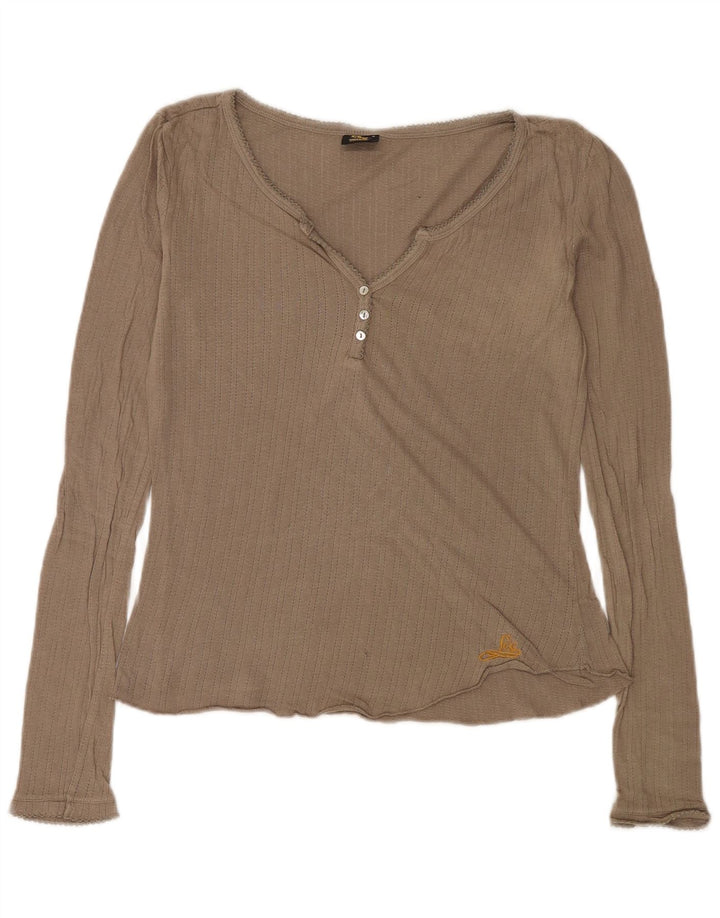 Lee Top da donna a maniche lunghe UK 14 Large Beige
