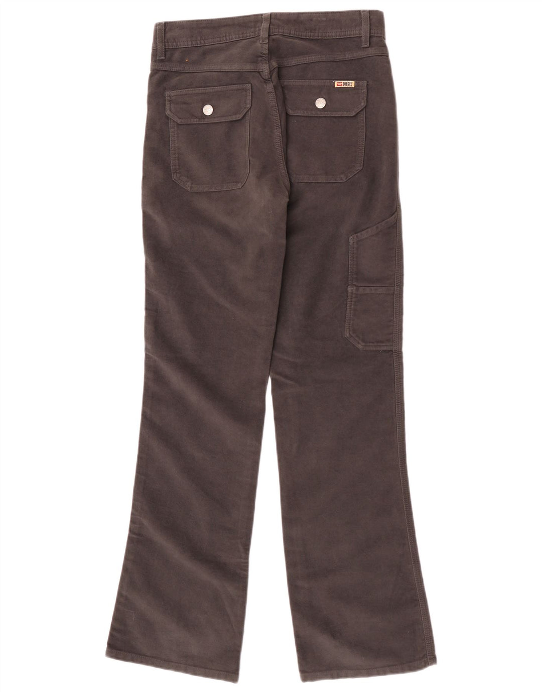 Pantaloni cargo da donna in velluto bootcut Diesel W27 L32 cotone grigio