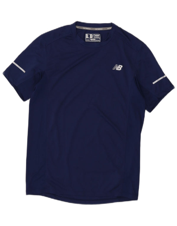 T-shirt da uomo New Balance Top Small in poliestere blu navy
