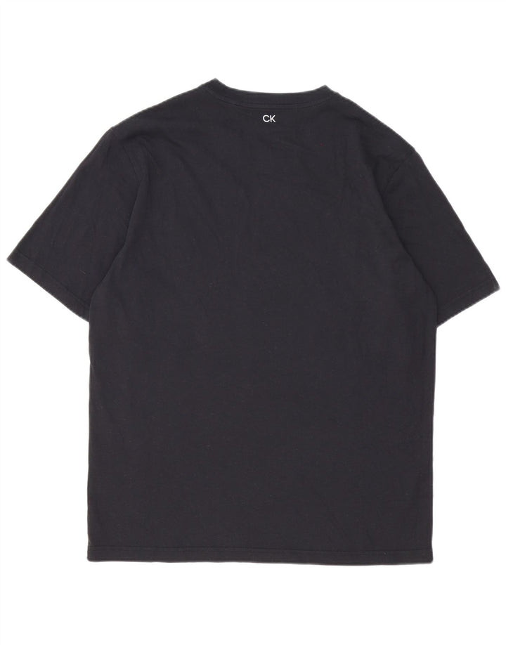 T-shirt da uomo Calvin Klein Top Large in cotone geometrico nero