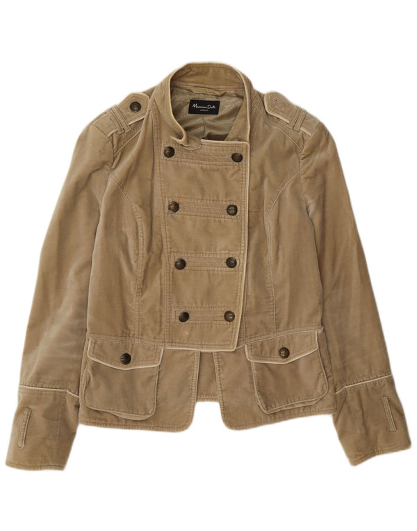 Giacca blazer militare doppiopetto da donna Massimo Dutti UK 18 XL Beige