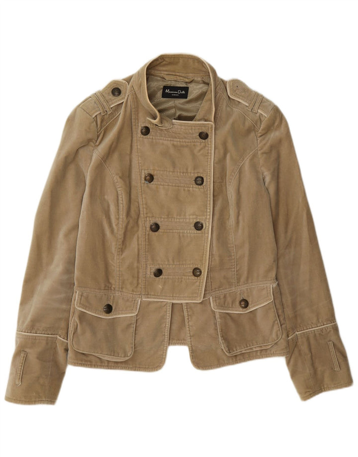 Giacca blazer militare doppiopetto da donna Massimo Dutti UK 18 XL Beige
