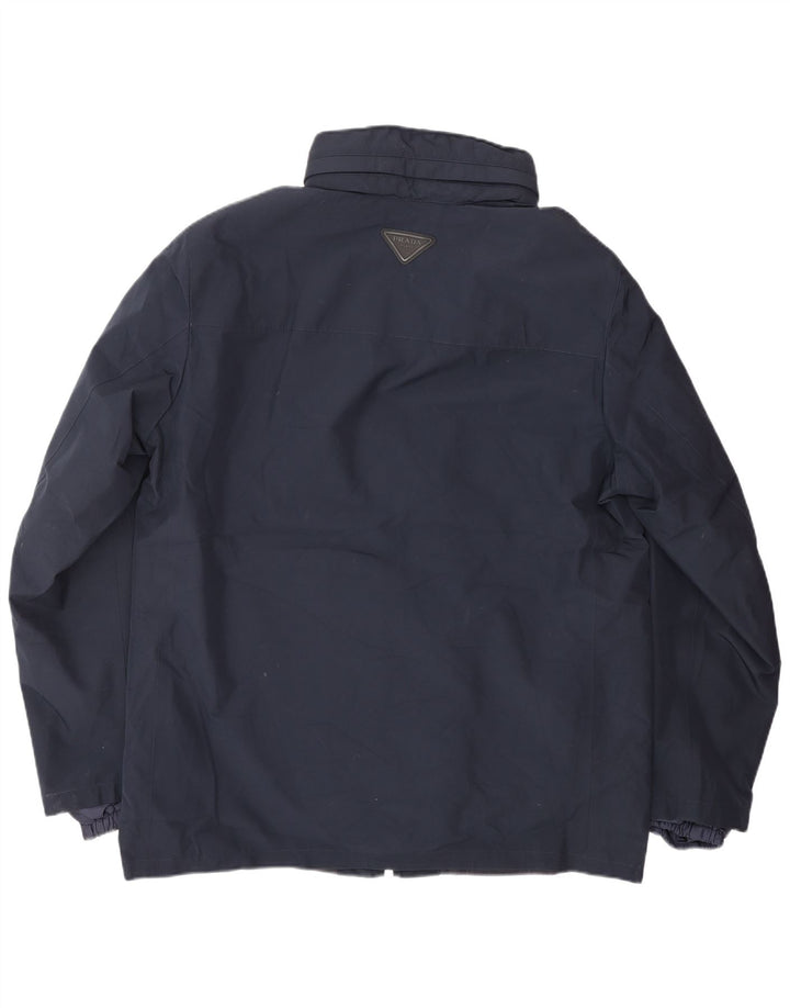 PRADA Giacca a vento da uomo IT 52 XL Blu navy poliestere classica