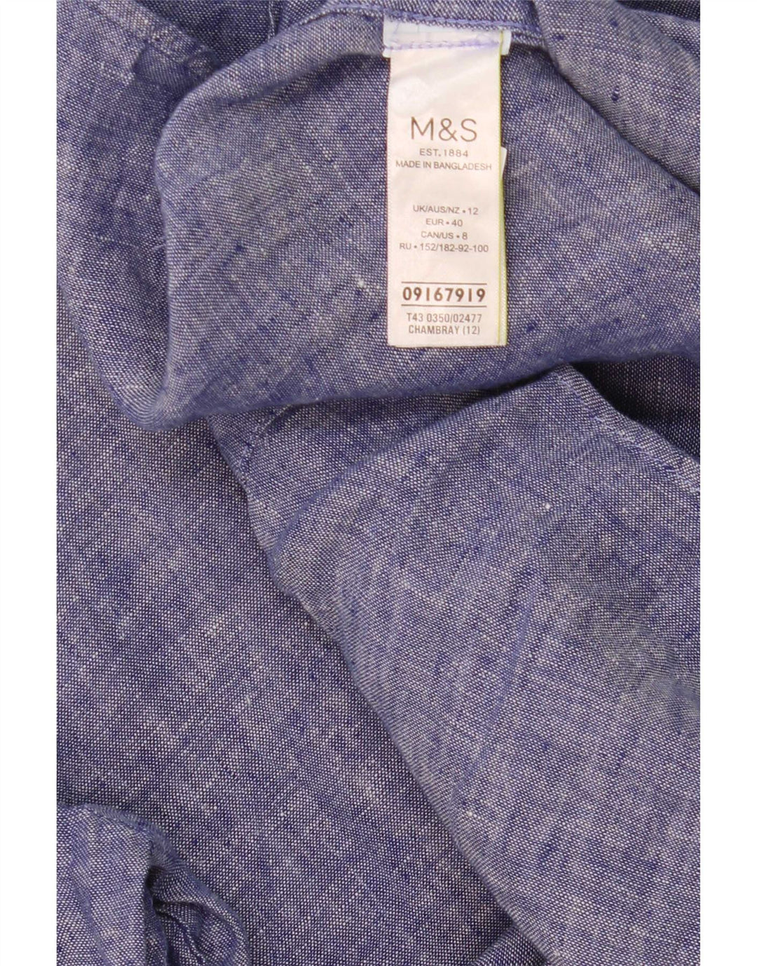 Camicia da donna Marks & Spencer UK 12 Lino blu medio