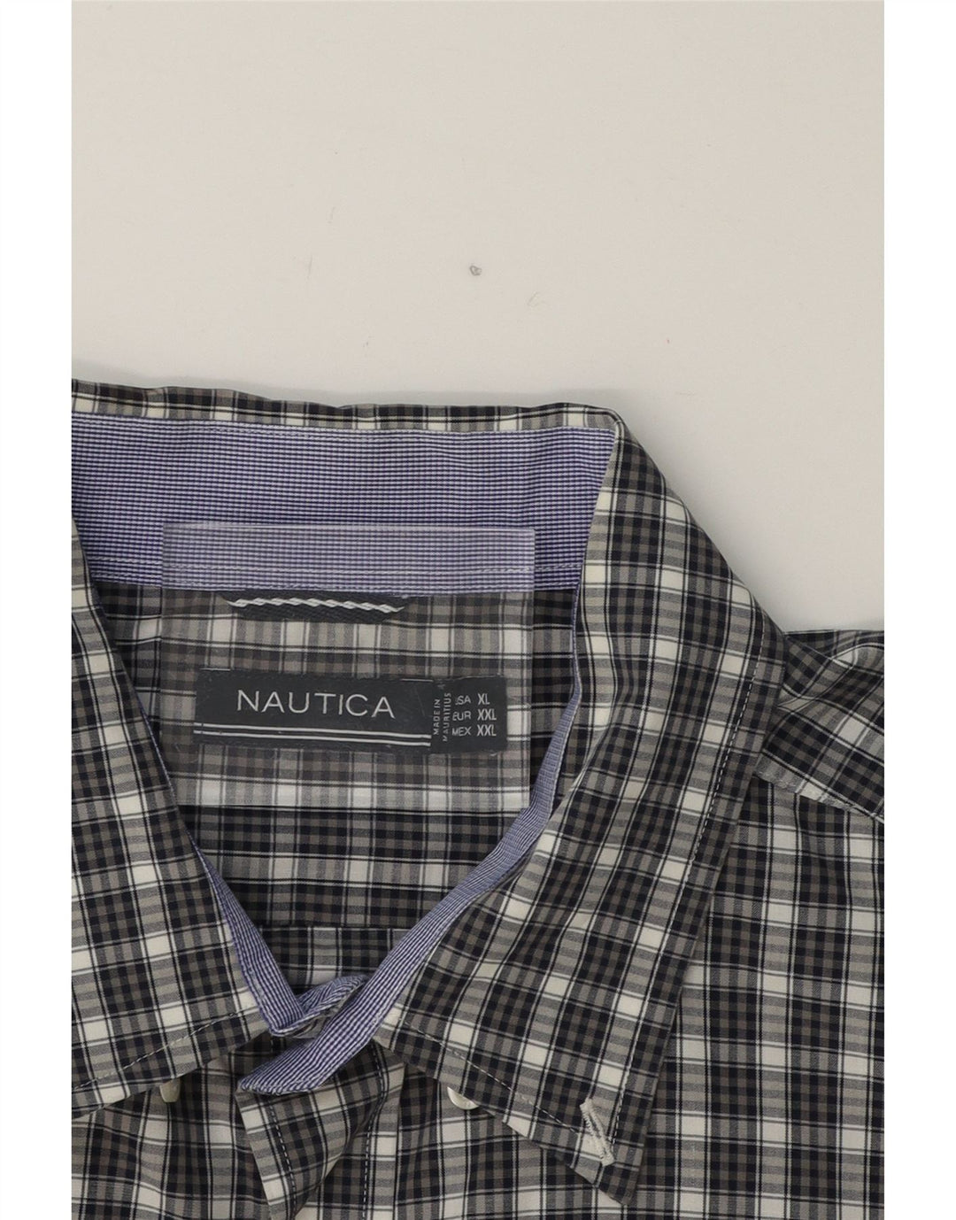 NAUTICA Mens Shirt XL Grey Check Vintage Nautica and Second-Hand Nautica from Messina Hembry 