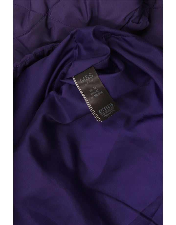Soprabito trapuntato da donna Marks & Spencer UK 14 grande poliestere viola