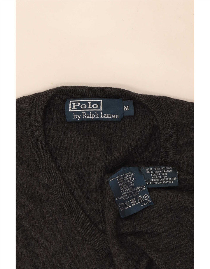 Polo Ralph Lauren Maglione da uomo con scollo a V in lana grigio medio