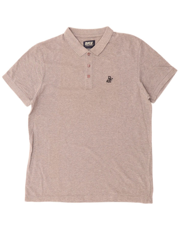 Polo da uomo RIFLE XL in cotone grigio