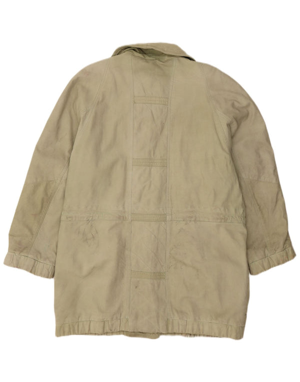 Cappotto in pelle oversize da donna vintage EU 44 XL in pelle verde