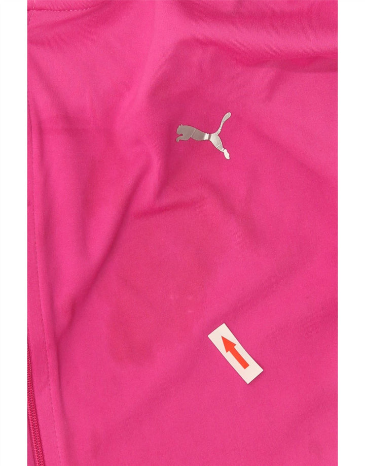 Felpa con cappuccio e zip da donna Puma UK 16 Large Rosa Poliestere
