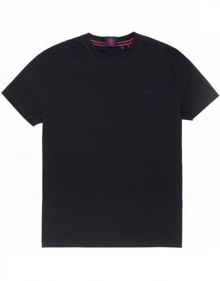 T-shirt da uomo Superdry Top Large in cotone blu navy