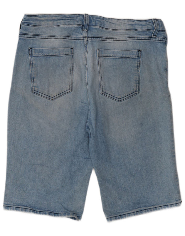 Pantaloncini di jeans Bermuda da donna Marks & Spencer UK 16 Large W32 Cotone blu