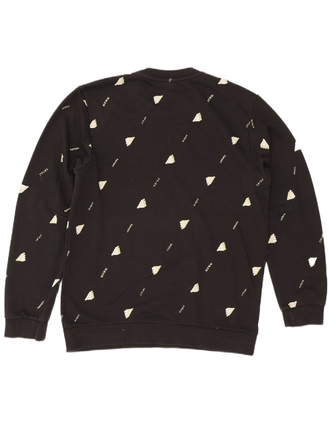 Felpa grafica da uomo Adidas Maglione grande cotone nero