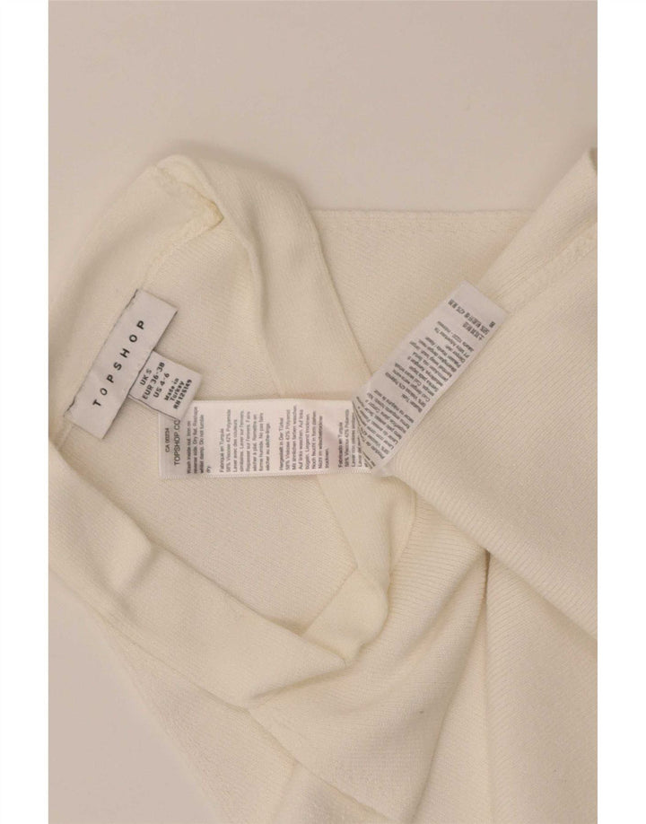 Topshop Top da donna corto alla caviglia UK 8 piccolo in viscosa bianca