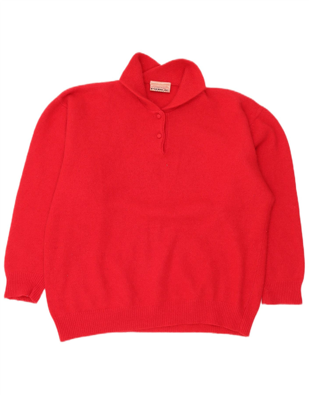 Maglione maglione collo alto da donna pubblico EU 44 XL lana rossa