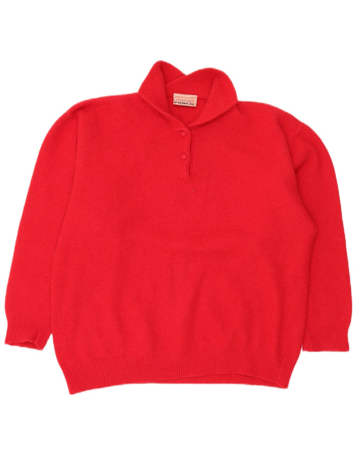 Maglione maglione collo alto da donna pubblico EU 44 XL lana rossa