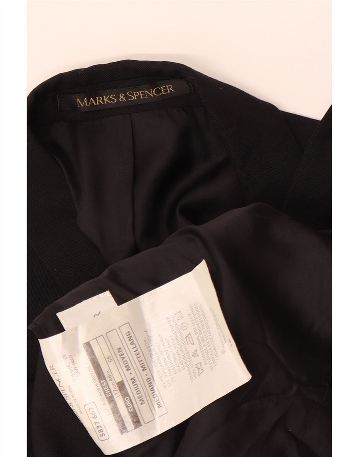 Giacca blazer a 2 bottoni da uomo Marks & Spencer UK 46 XL poliestere nero