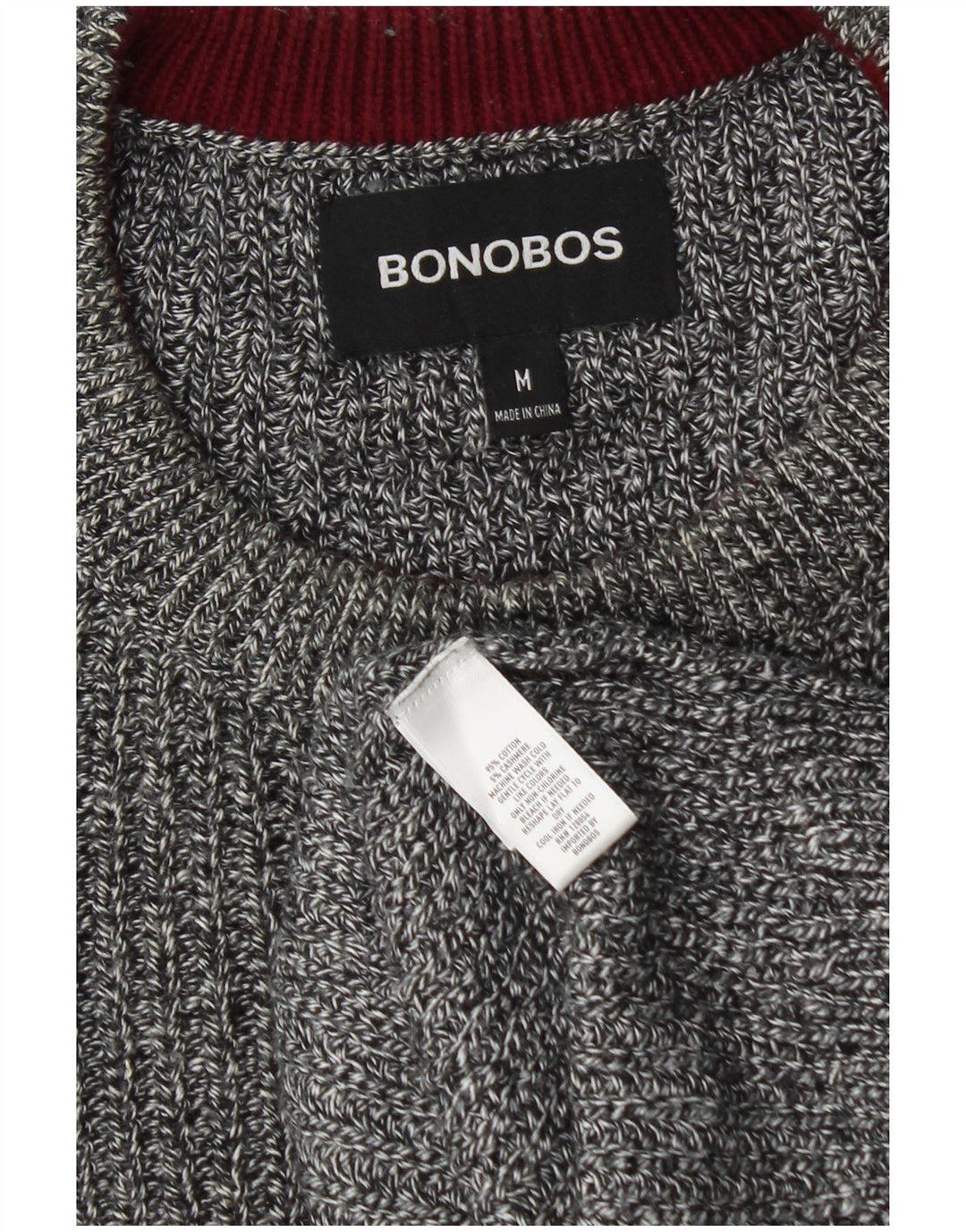 BONOBOS Maglione girocollo da uomo in cotone screziato grigio medio