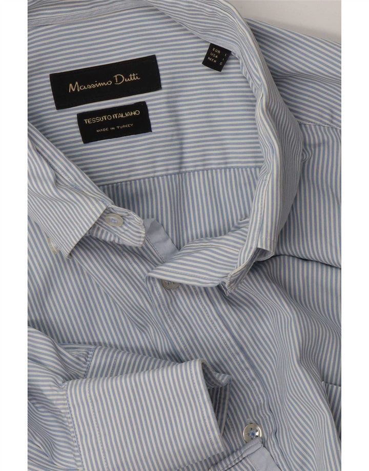 Massimo Dutti Camicia da uomo grande a righe blu