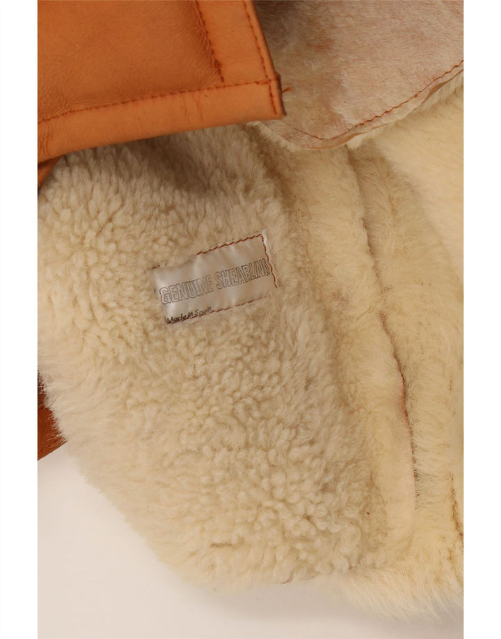 Giacca in shearling vintage da uomo UK 36 Piccolo shearling marrone
