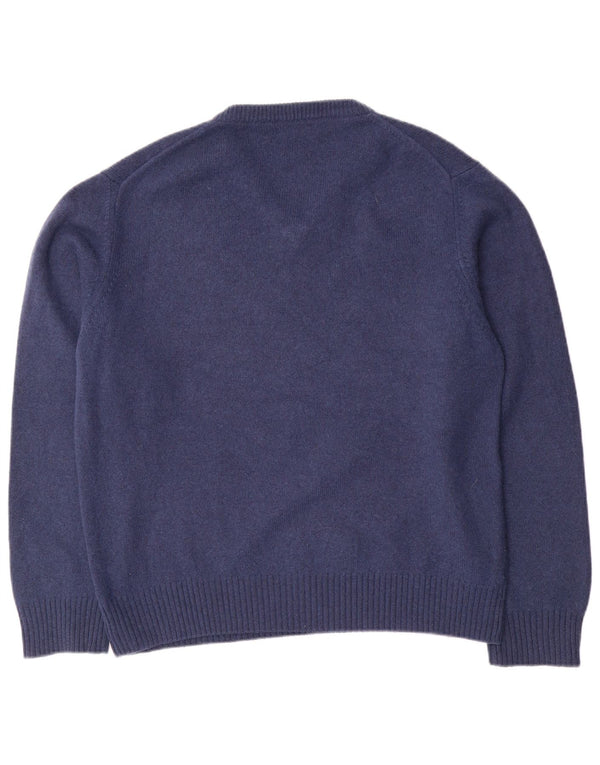 Maglione da uomo con scollo a V Brooksfield IT 54 XL Lana blu navy