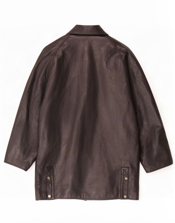 Cappotto in pelle vintage da uomo UK 40 grande nero