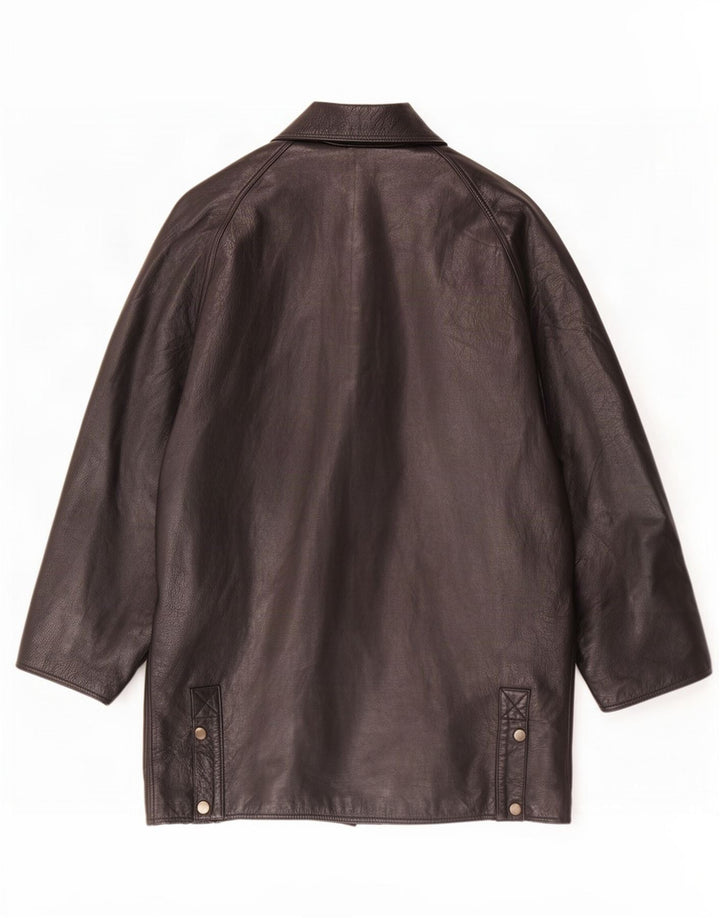 Cappotto in pelle vintage da uomo UK 40 grande nero