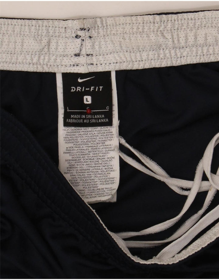 Pantaloncini sportivi Nike da uomo Dri Fit grandi in poliestere blu navy