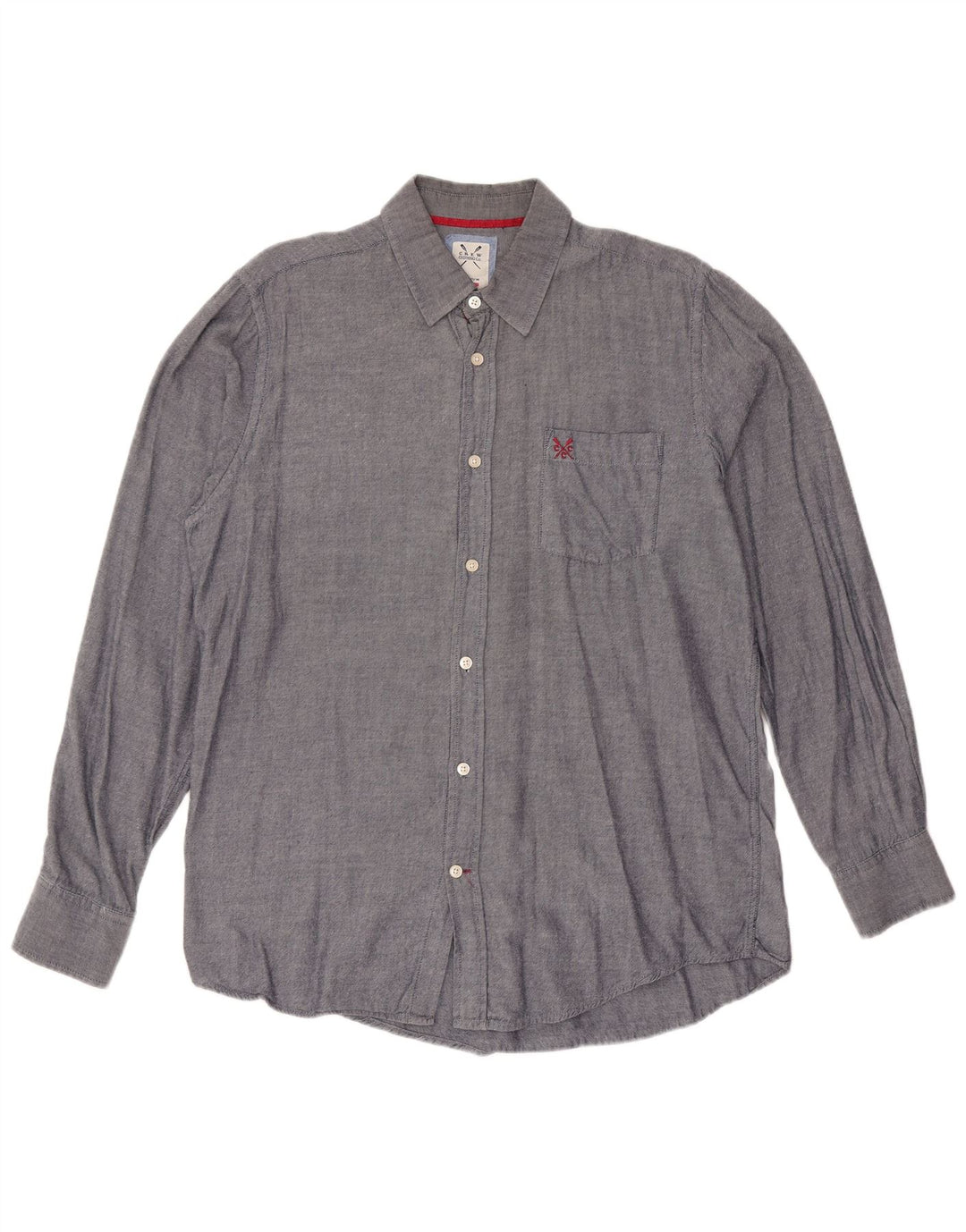 CREW CLOTHING Camicia da uomo dalla vestibilità classica in cotone blu navy medio