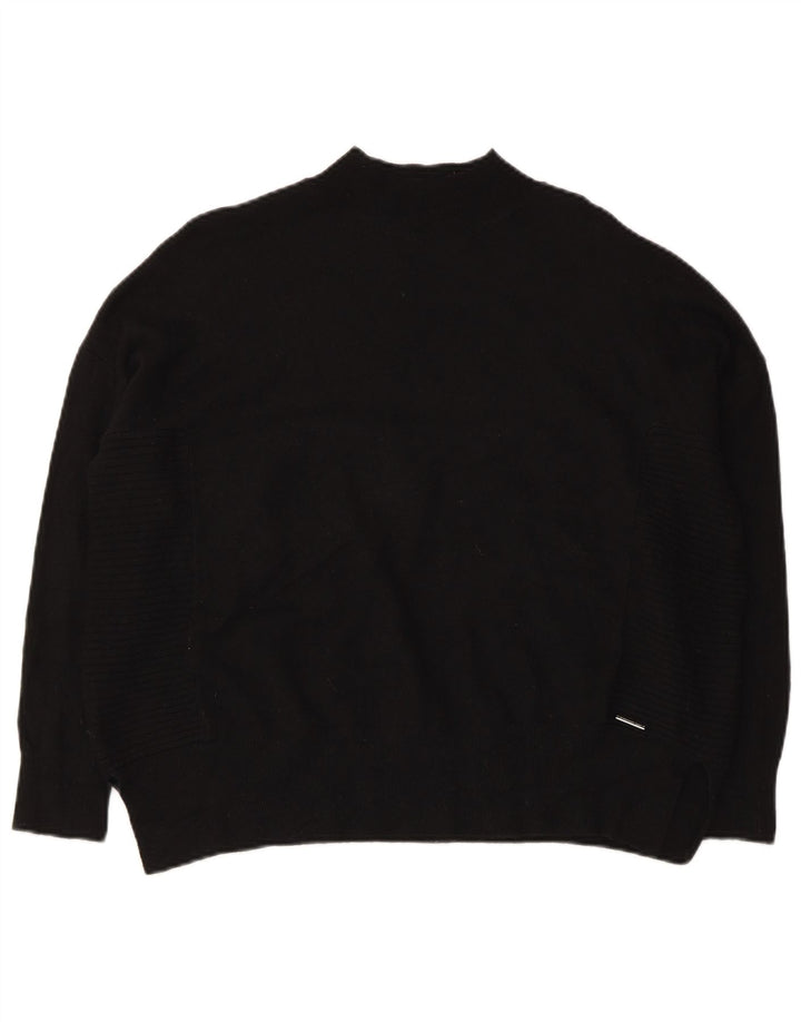 Maglione maglione oversize da donna con collo a tartaruga Superdry UK 10 piccolo nero