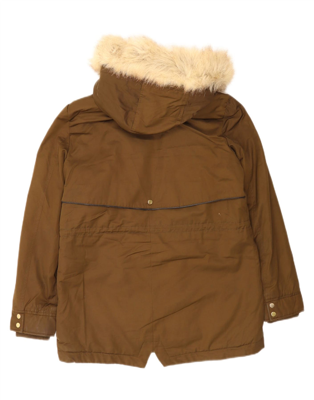 Giacca Parka Sherpa oversize Trafaluc da donna Zara UK 10 piccola marrone
