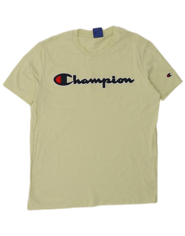 T-shirt grafica da uomo Champion Top piccola in cotone verde