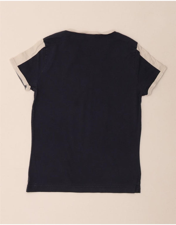 T-shirt grafica da donna Champion Top UK 12 Medium Navy Blue Colourblock