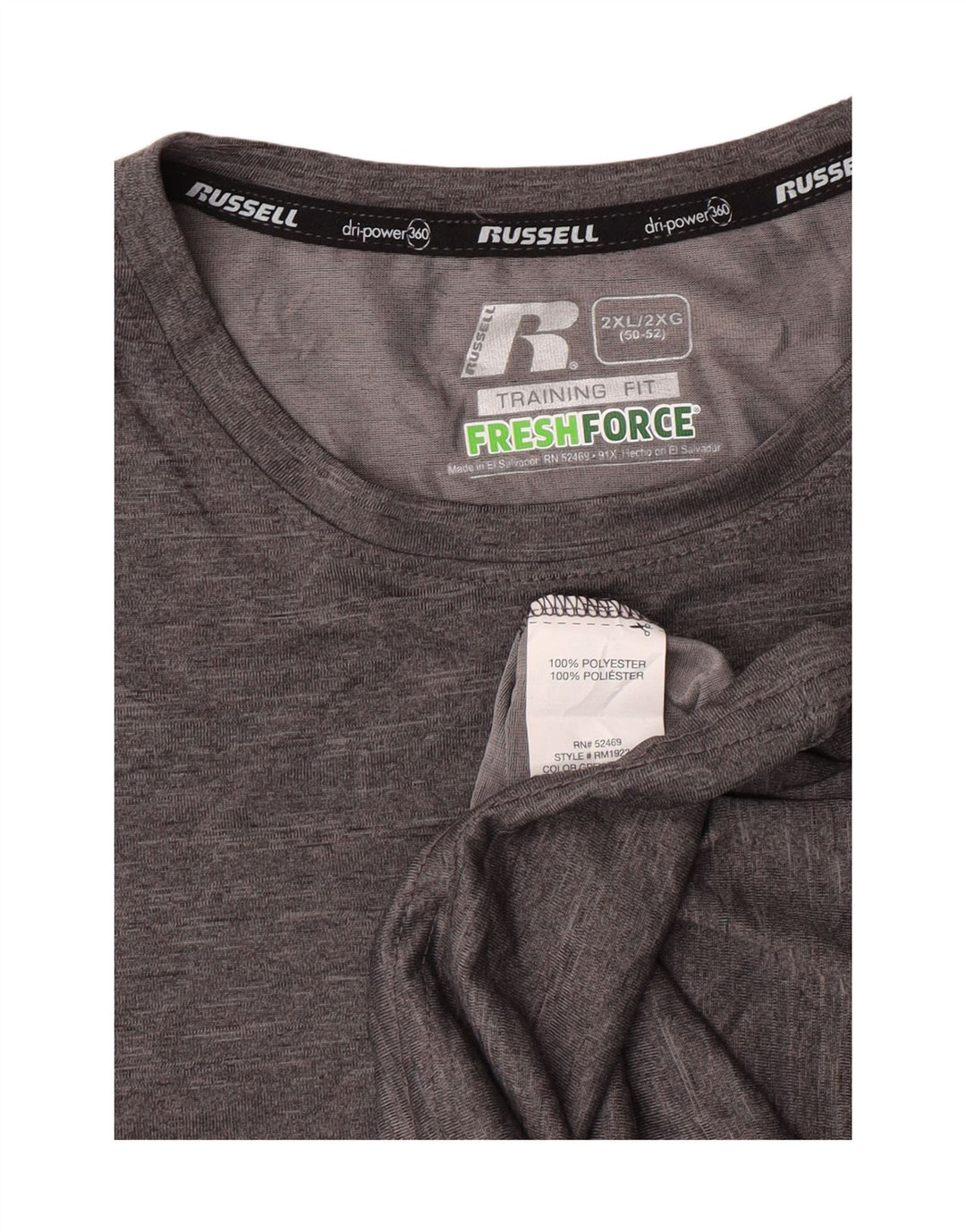 T-shirt da uomo Russell Athletic Top 2XL Sport in poliestere grigio