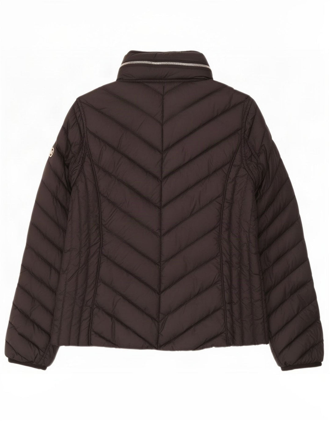 Giacca imbottita con cappuccio da donna Michael Kors UK 14 nylon nero medio