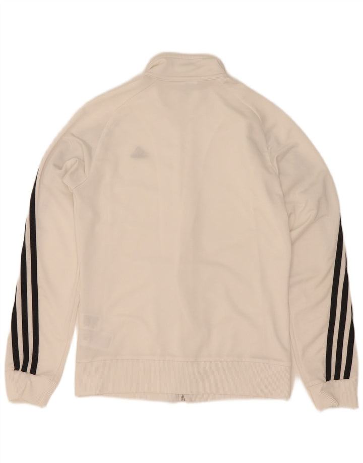 Giacca da tuta da donna Adidas UK 12 poliestere bianco medio