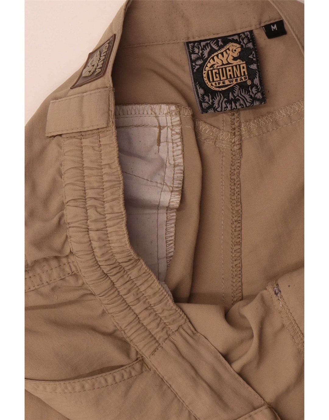 Pantaloni cargo dritti da uomo Iguana beige medio in poliammide