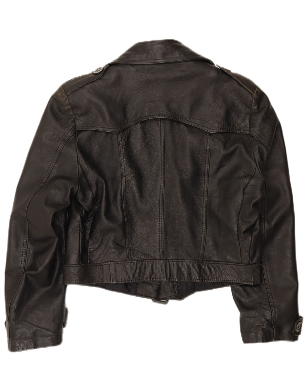 Giacca militare corta da donna VINTAGE UK 12 media nera