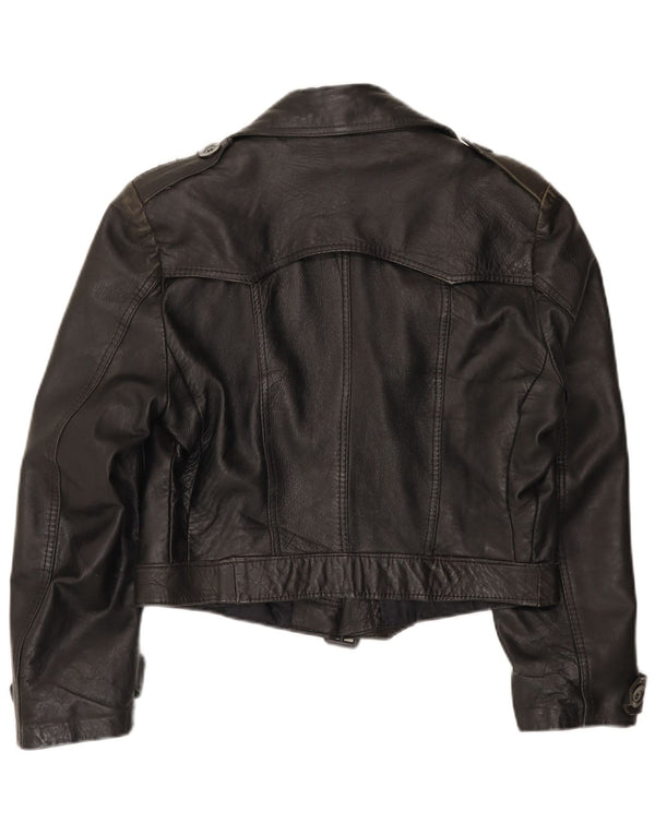 Giacca militare corta da donna VINTAGE UK 12 media nera