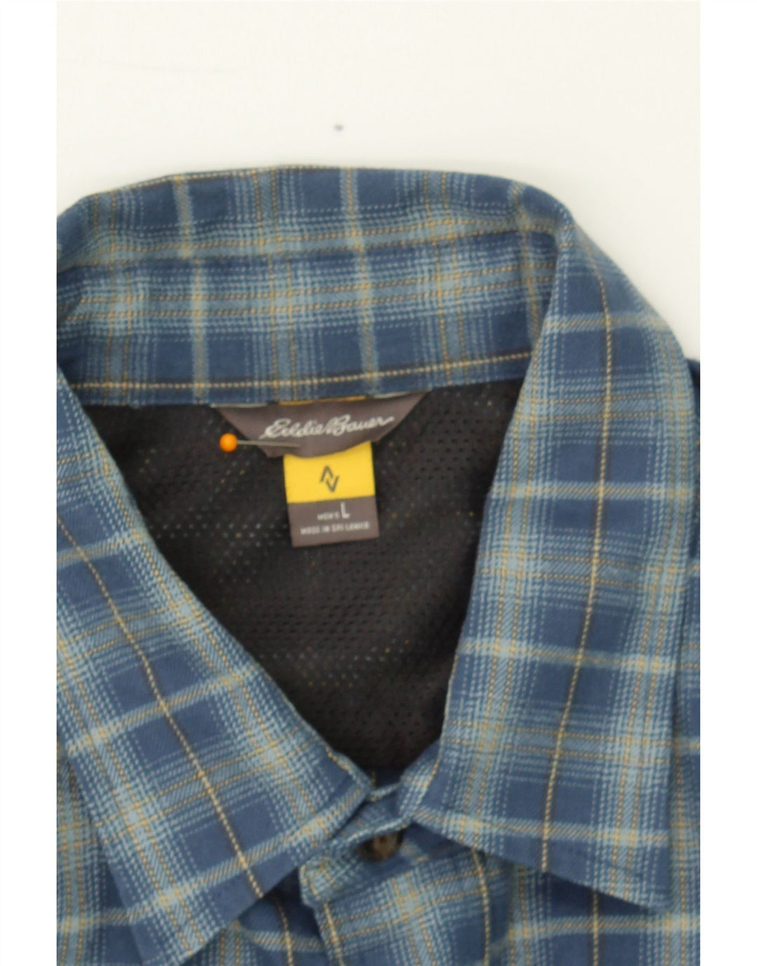 EDDIE BAUER Mens Flannel Shirt Large Blue Check Polyester Vintage Eddie Bauer and Second-Hand Eddie Bauer from Messina Hembry 