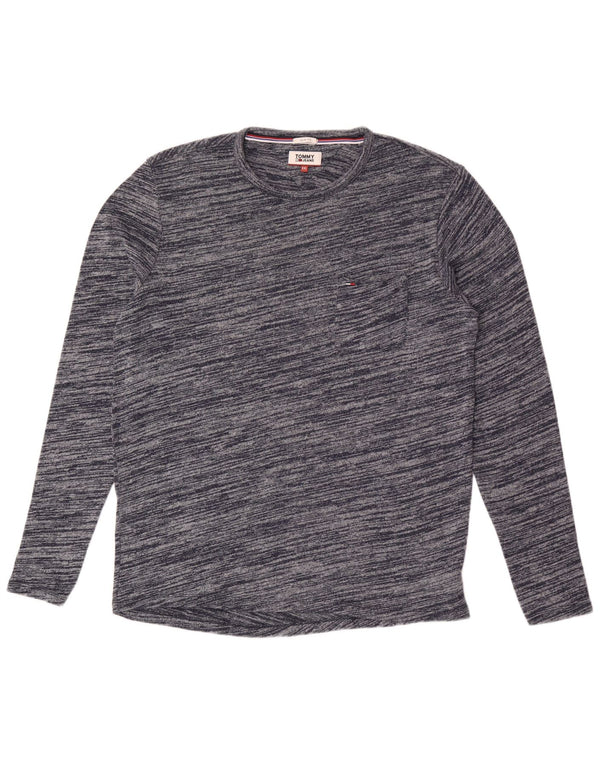 Tommy Hilfiger Uomo Slim Fit Top manica lunga 2XL Cotone screziato blu navy
