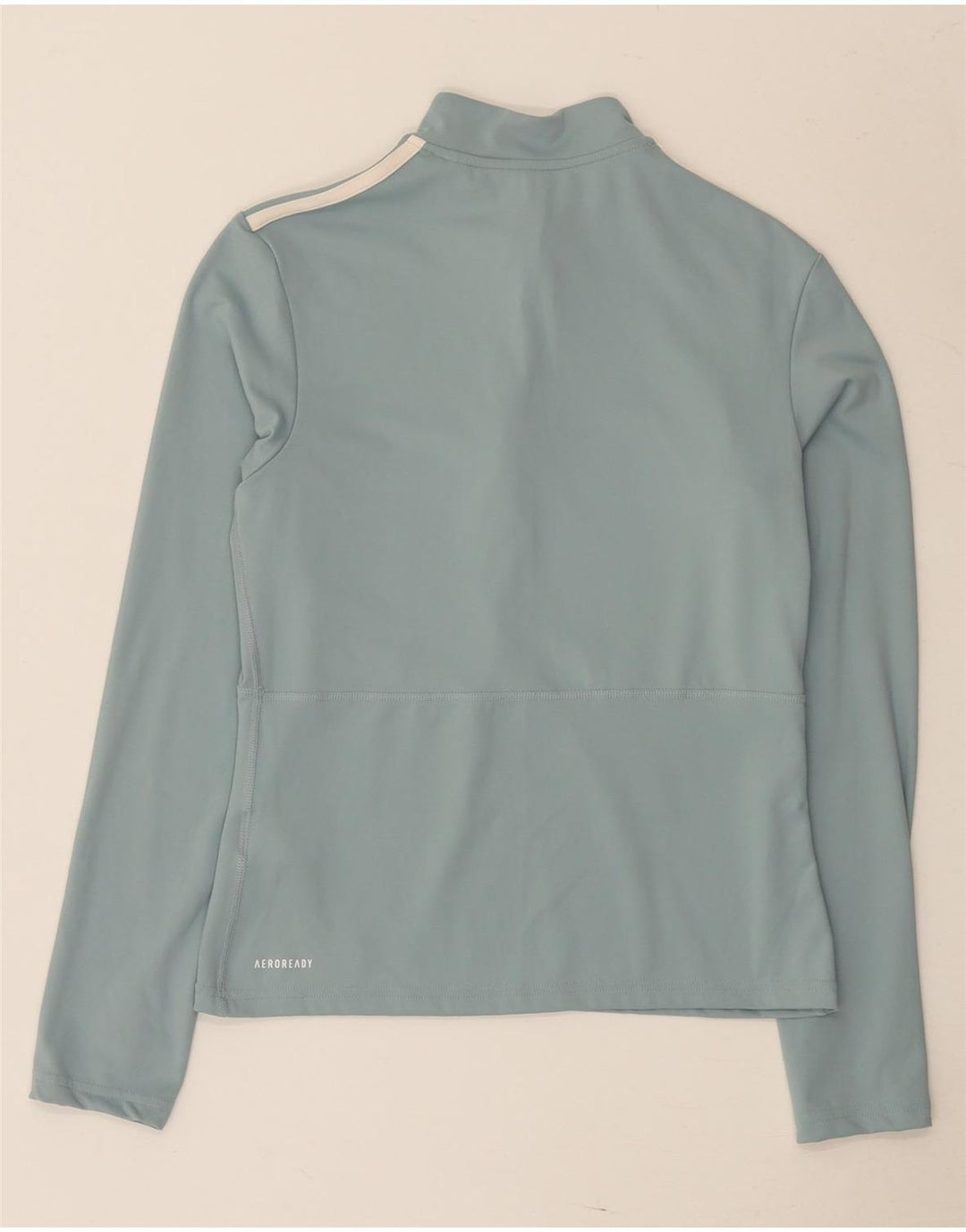 Top della tuta da ginnastica Adidas Aeroready Zip Neck da donna UK 16/18 Large Blu