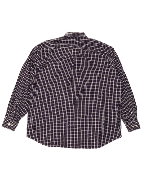 Camicia da uomo Classic Fit Nautica taglia 18 2XL cotone a quadri blu navy