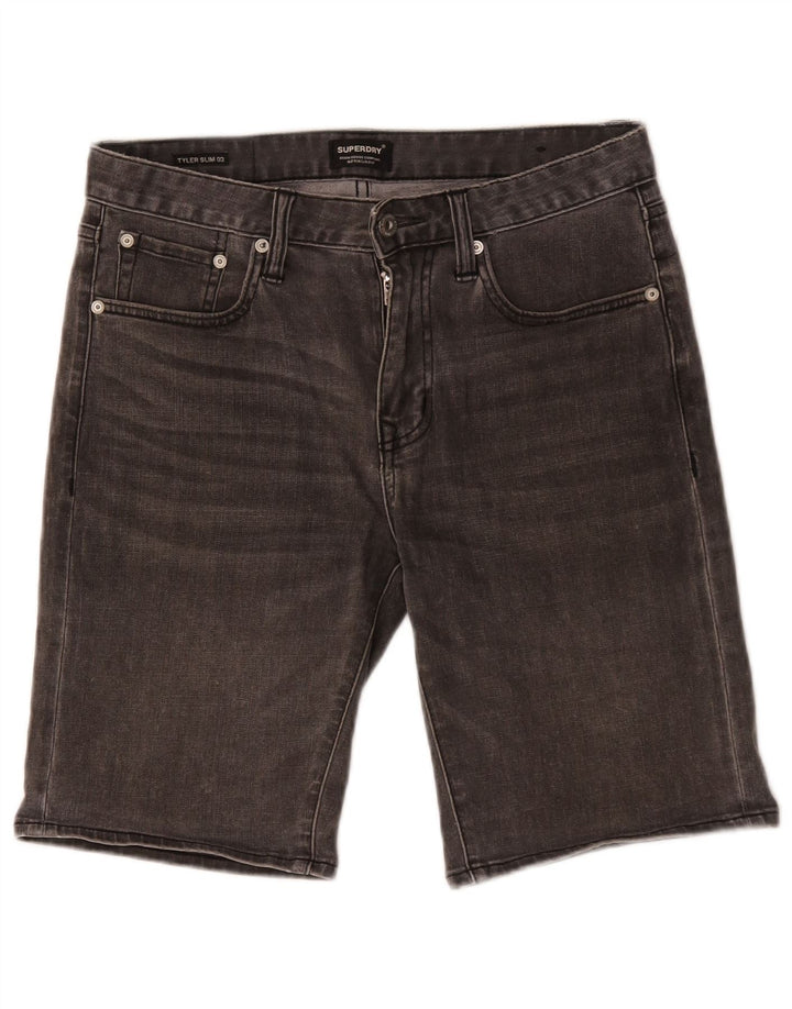 Pantaloncini di jeans slim da uomo Superdry piccoli W29 cotone grigio