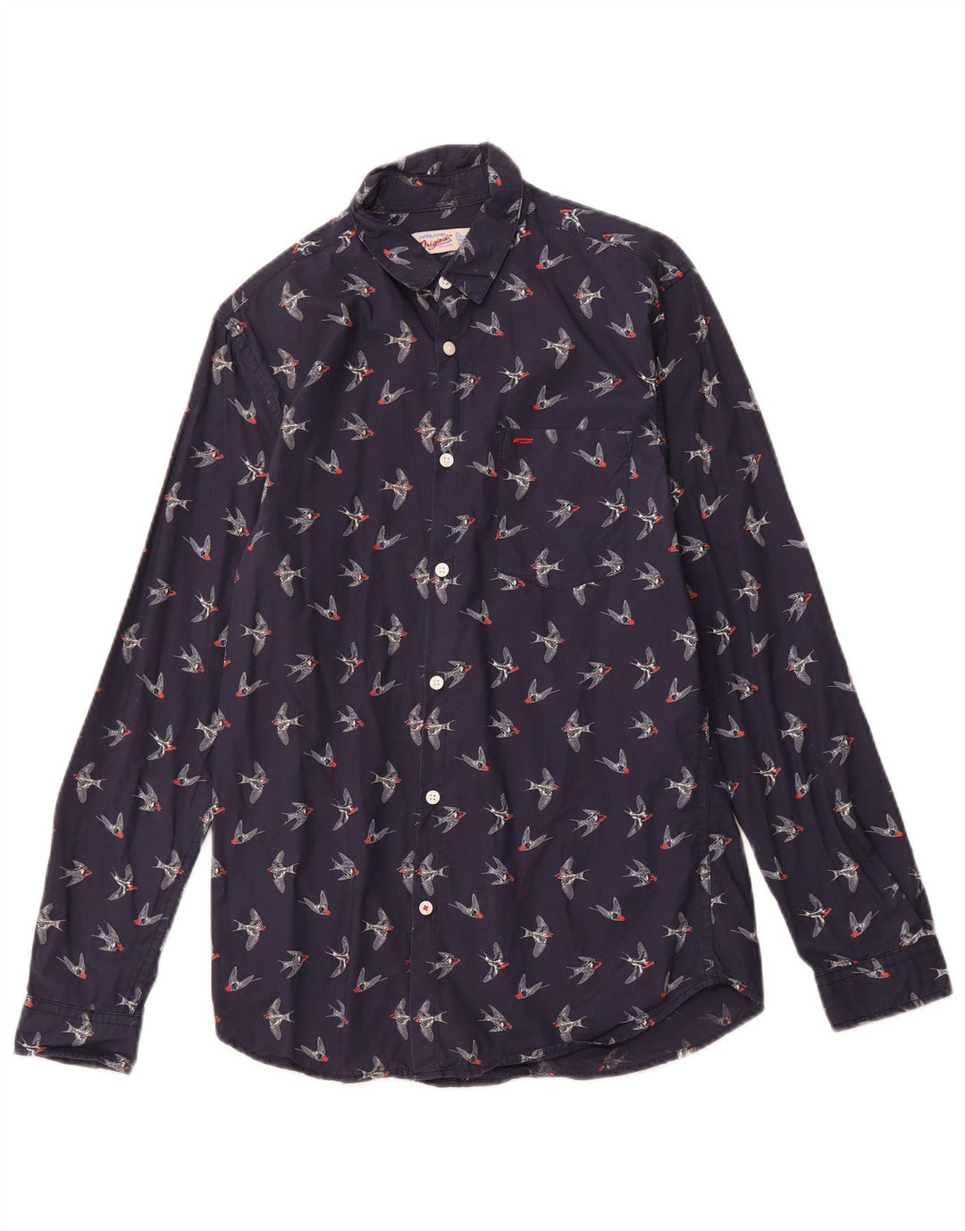 JACK & JONES Camicia grafica da uomo piccola in cotone blu navy
