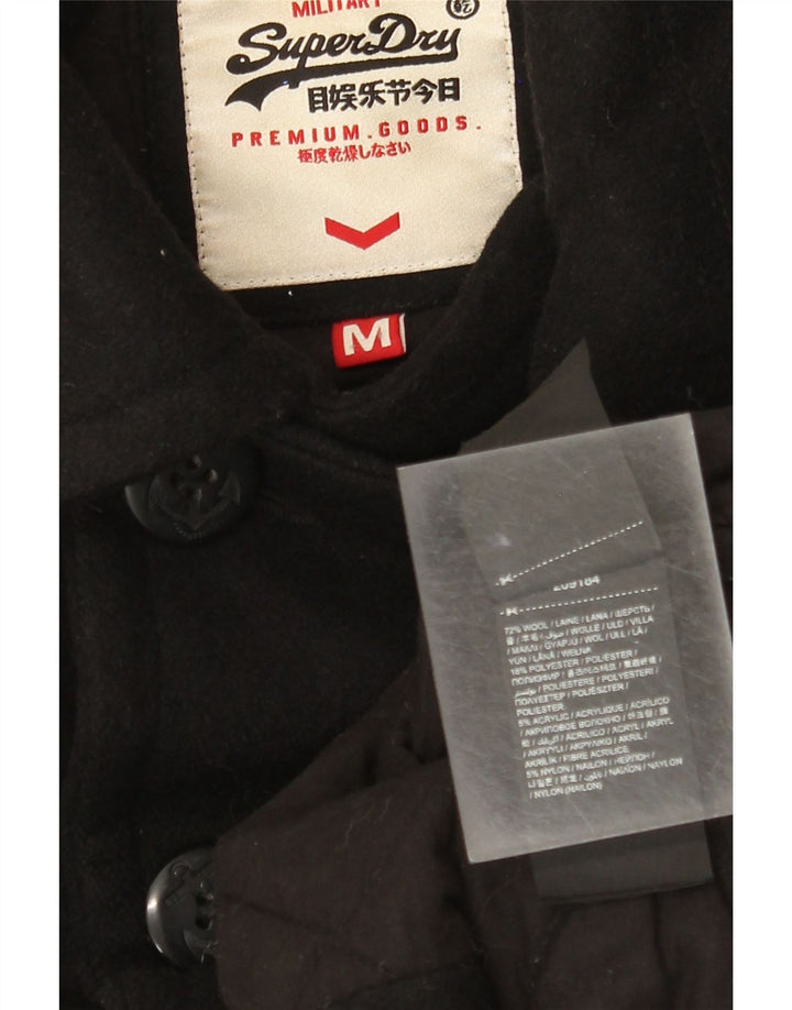 Cappotto da marinaio da uomo Superdry UK 38 lana nera media