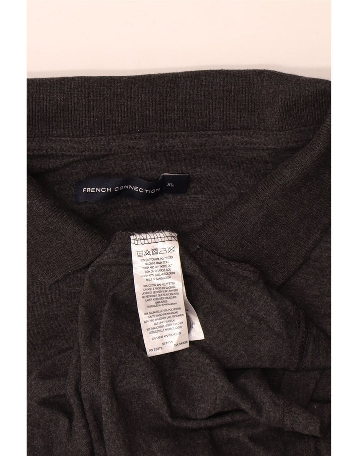 Polo da uomo French Connection XL in cotone chiazzato grigio