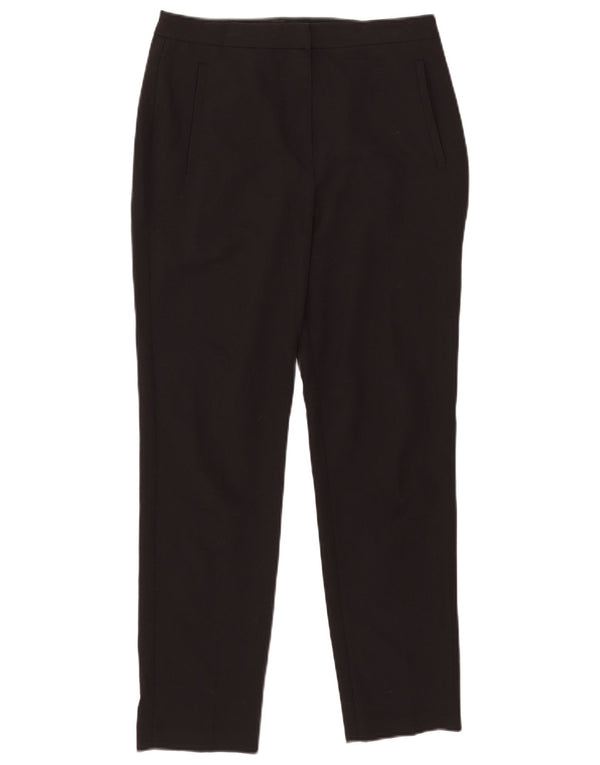 Pantaloni casual dritti da donna Topshop UK 10 piccoli W29 L27 poliestere nero