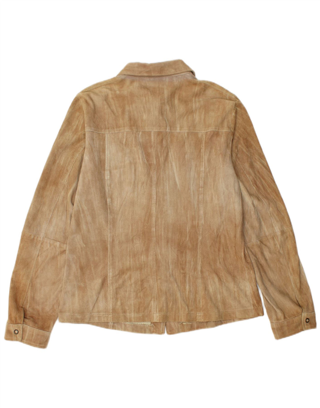 Camicia in pelle scamosciata da donna Marella UK 16 grande in pelle marrone