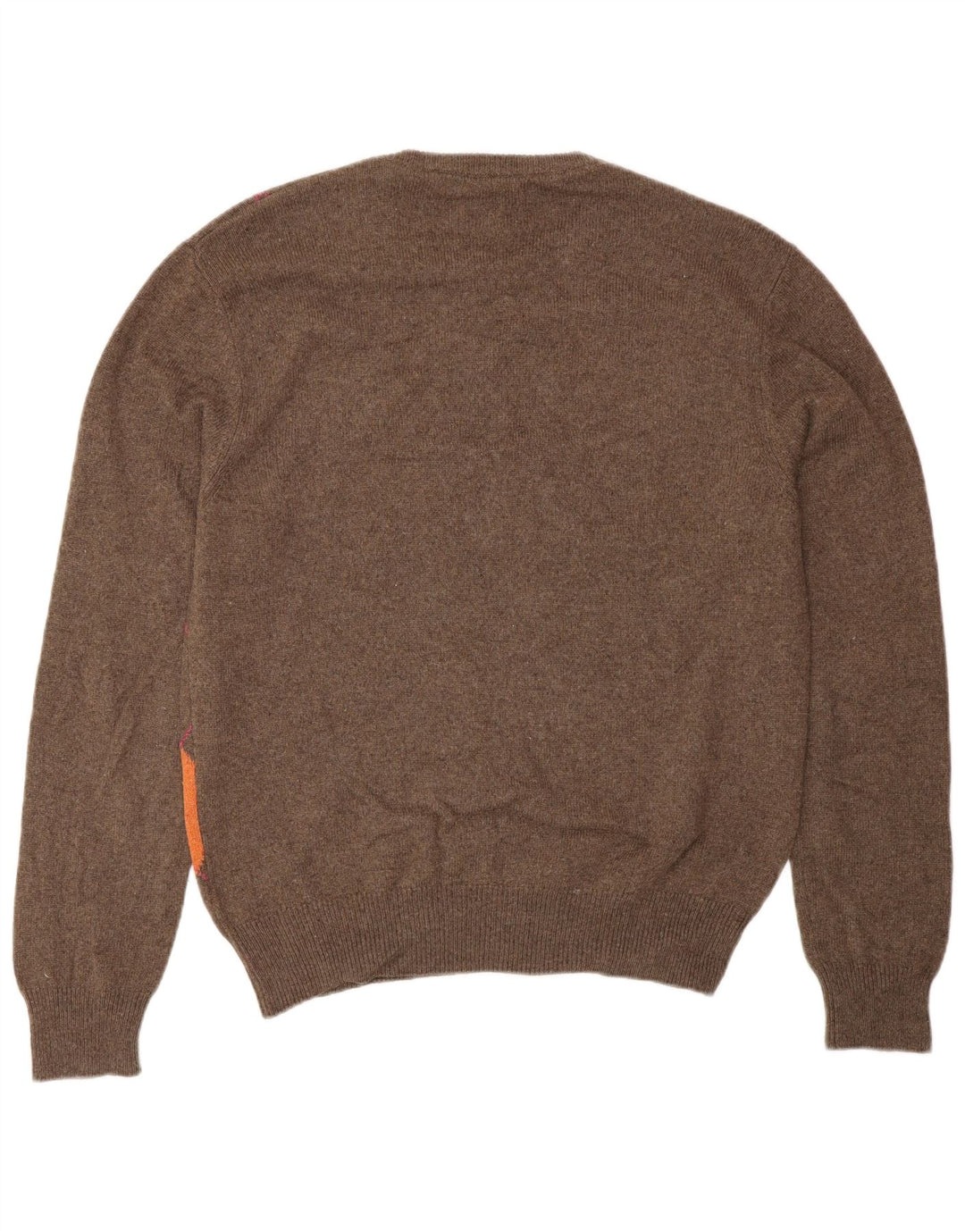 Maglione girocollo da uomo VINTAGE IT 48 piccolo marrone a rombi/diamante